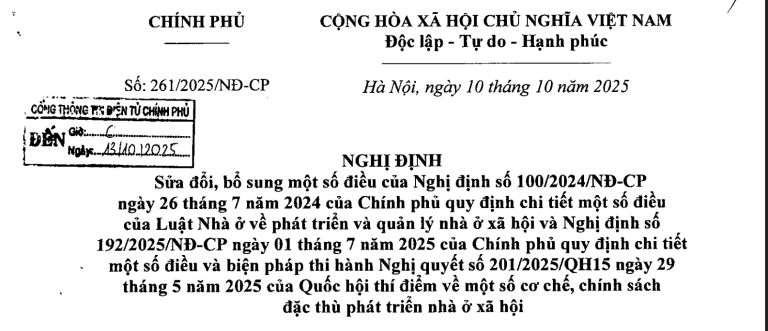 6 điểm mới của Nghị định 261/2025/NĐ-CP về chính sách nhà ở xã hội
